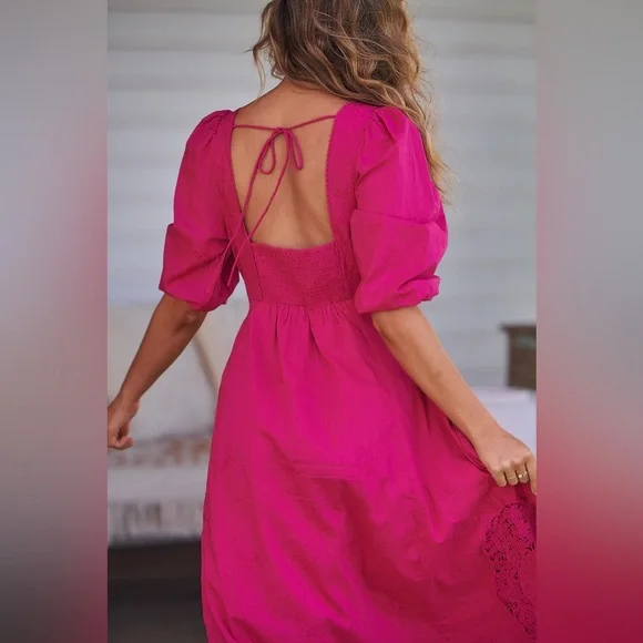 NWT Free People Lisa Lace Midi Dress - Picture 11 of 13